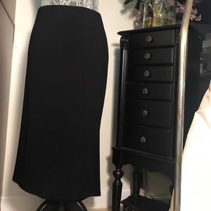 Bobeau stretch black asymmetrical pencil skirt